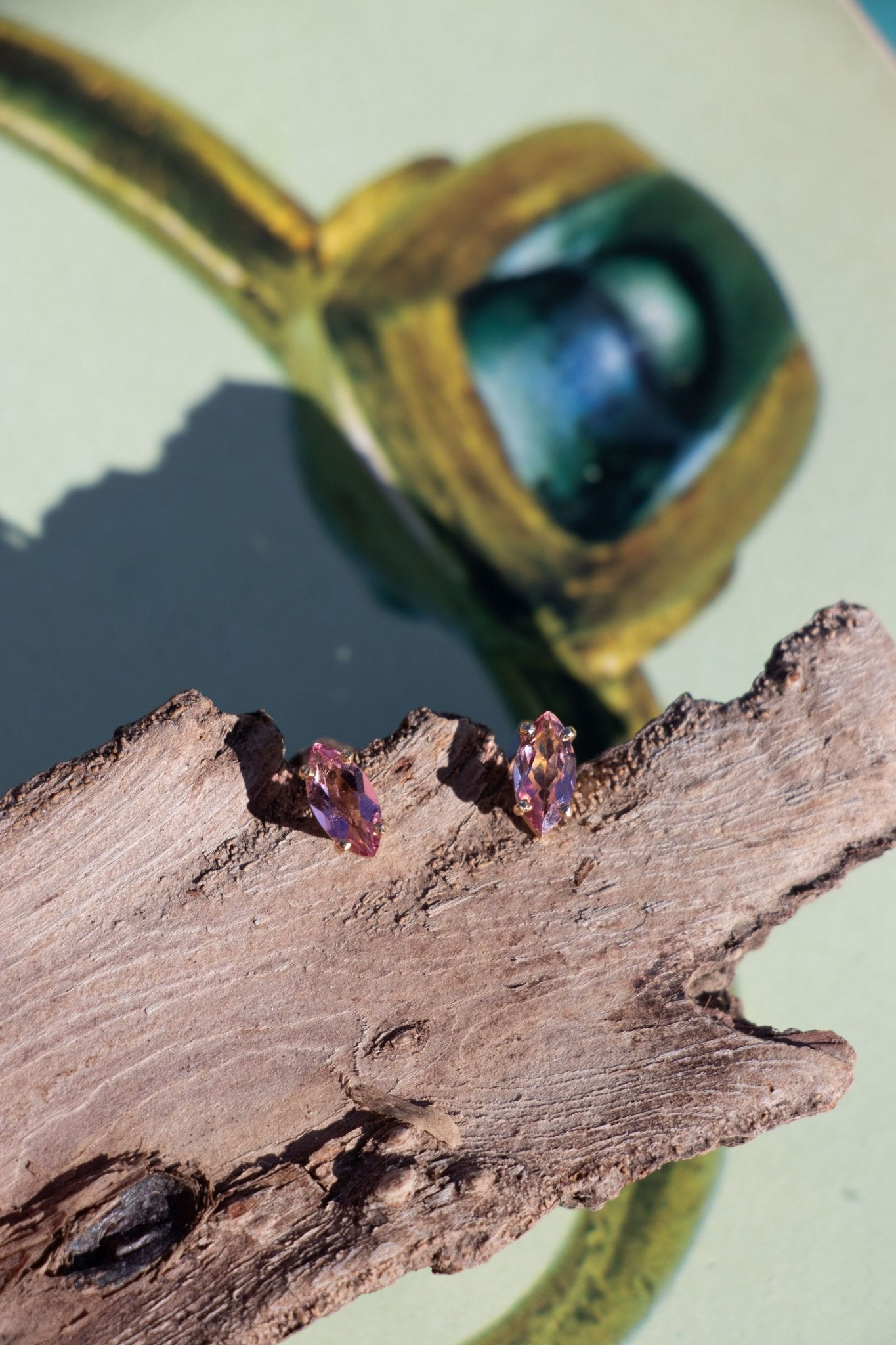 Earrings - Vintage 14k Pink Tourmaline Stud Earrings - Lettuce Goods