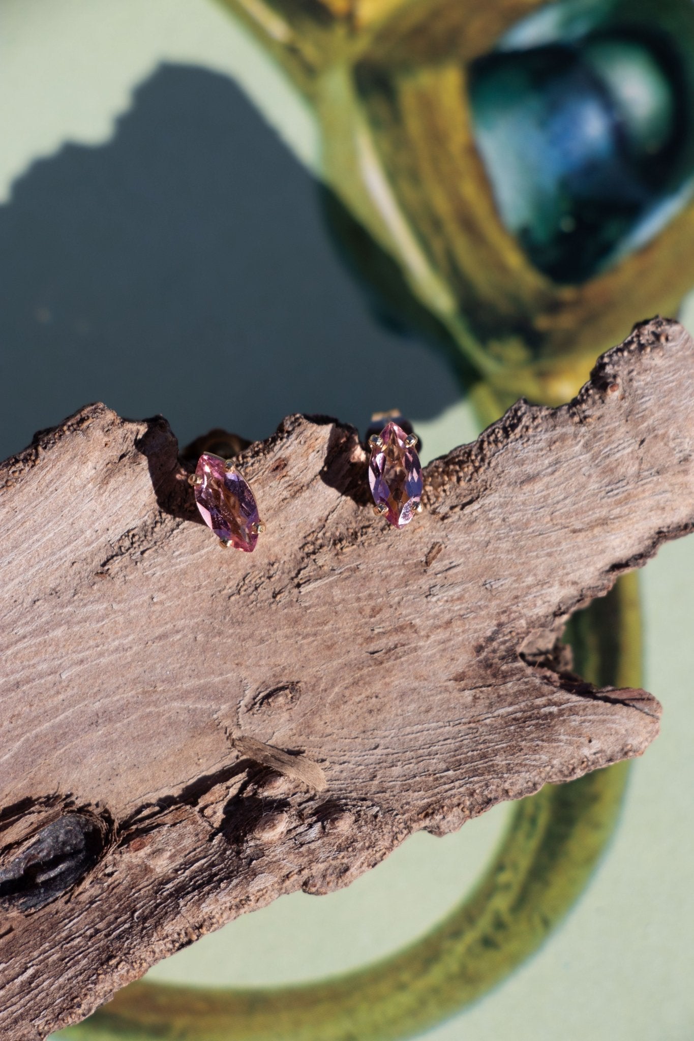 Earrings - Vintage 14k Pink Tourmaline Stud Earrings - Lettuce Goods