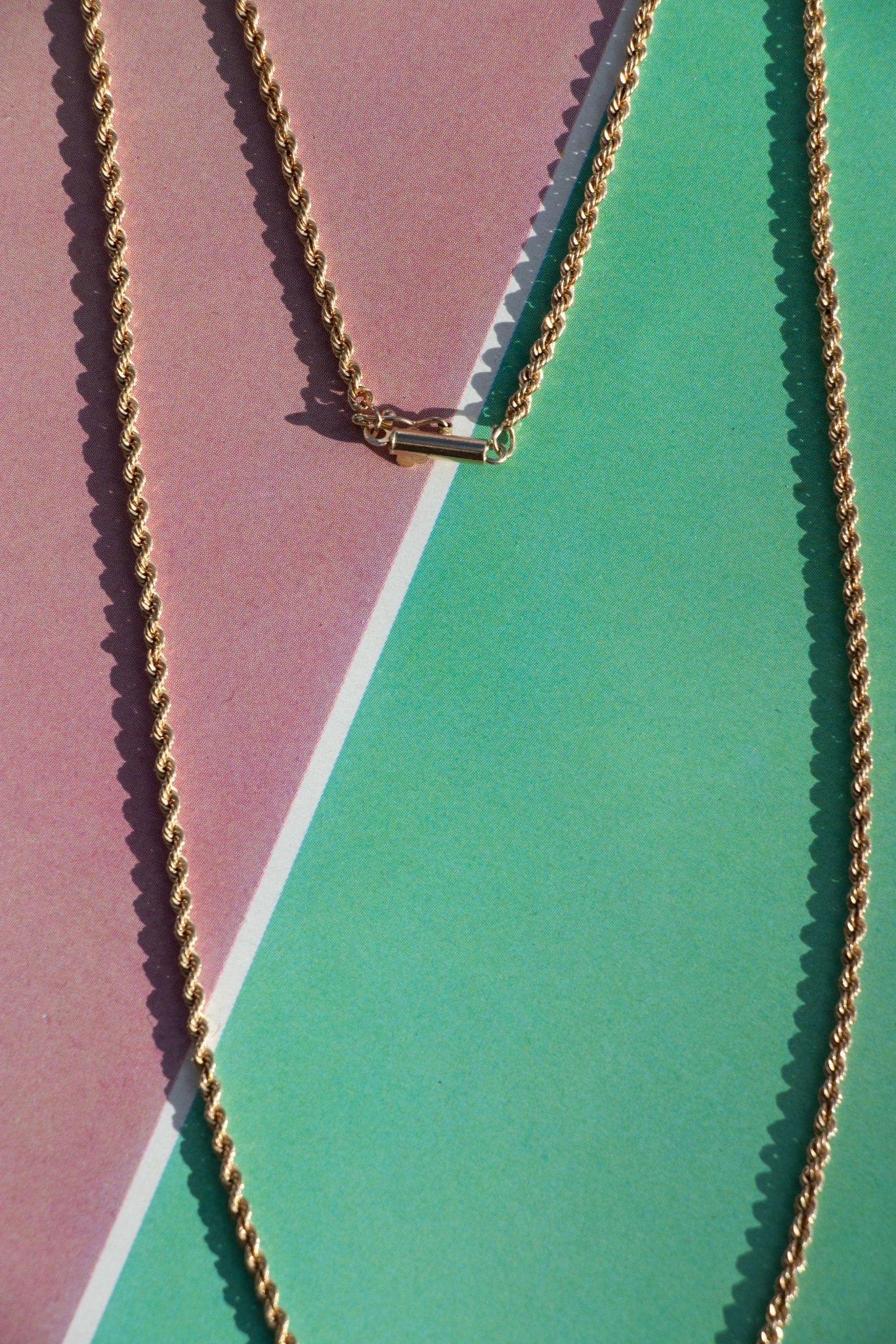 Necklace - Vintage 14k Rope Chain Necklace 18” - Lettuce Goods