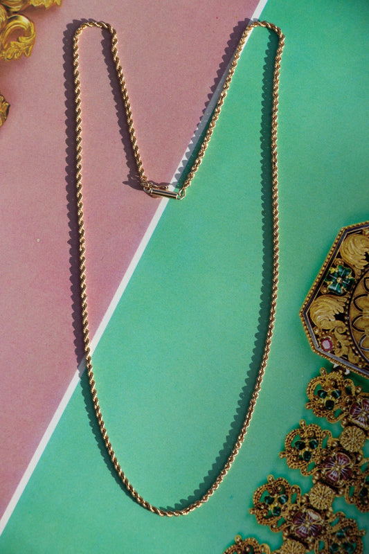 Necklace - Vintage 14k Rope Chain Necklace 18” - Lettuce Goods