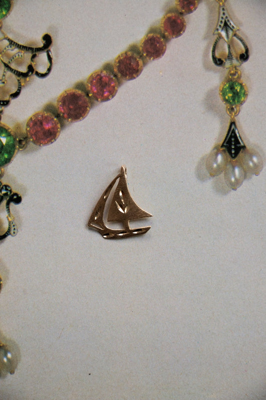 Charm - Vintage 14k Sailboat Charm - Lettuce Goods