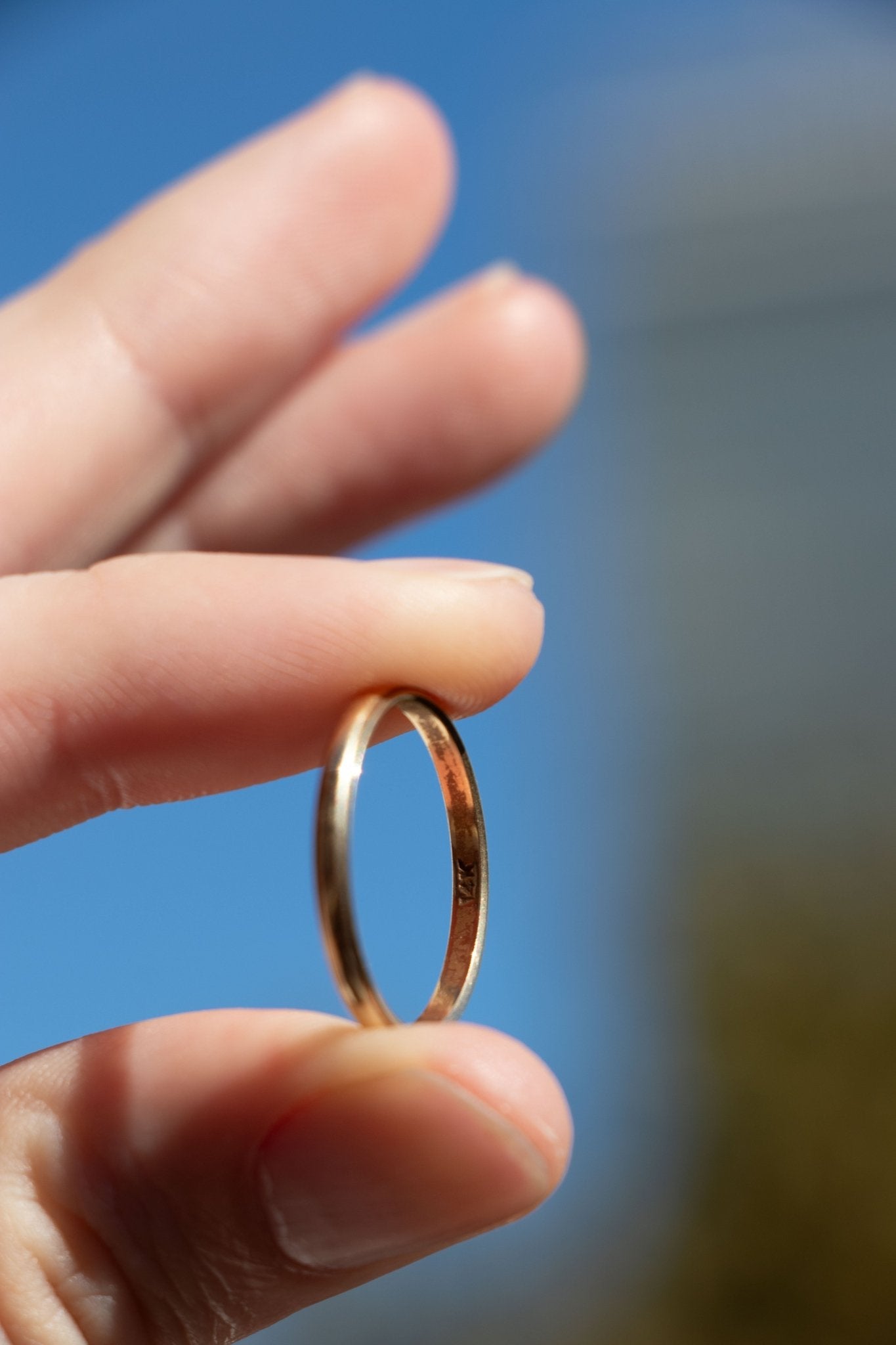 Ring - Vintage 14k Stepped Edge Band Ring - Lettuce Goods