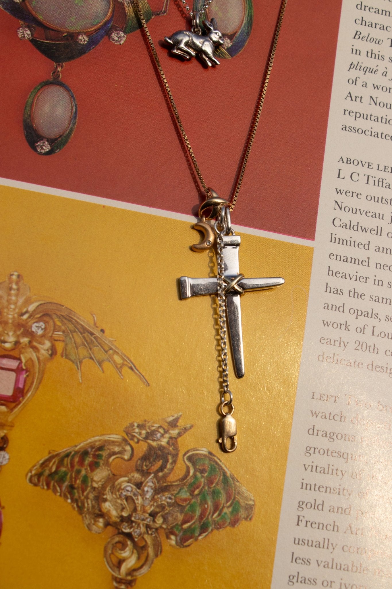 Charm - Vintage 14k & Sterling Nail Cross Pendant - Lettuce Goods