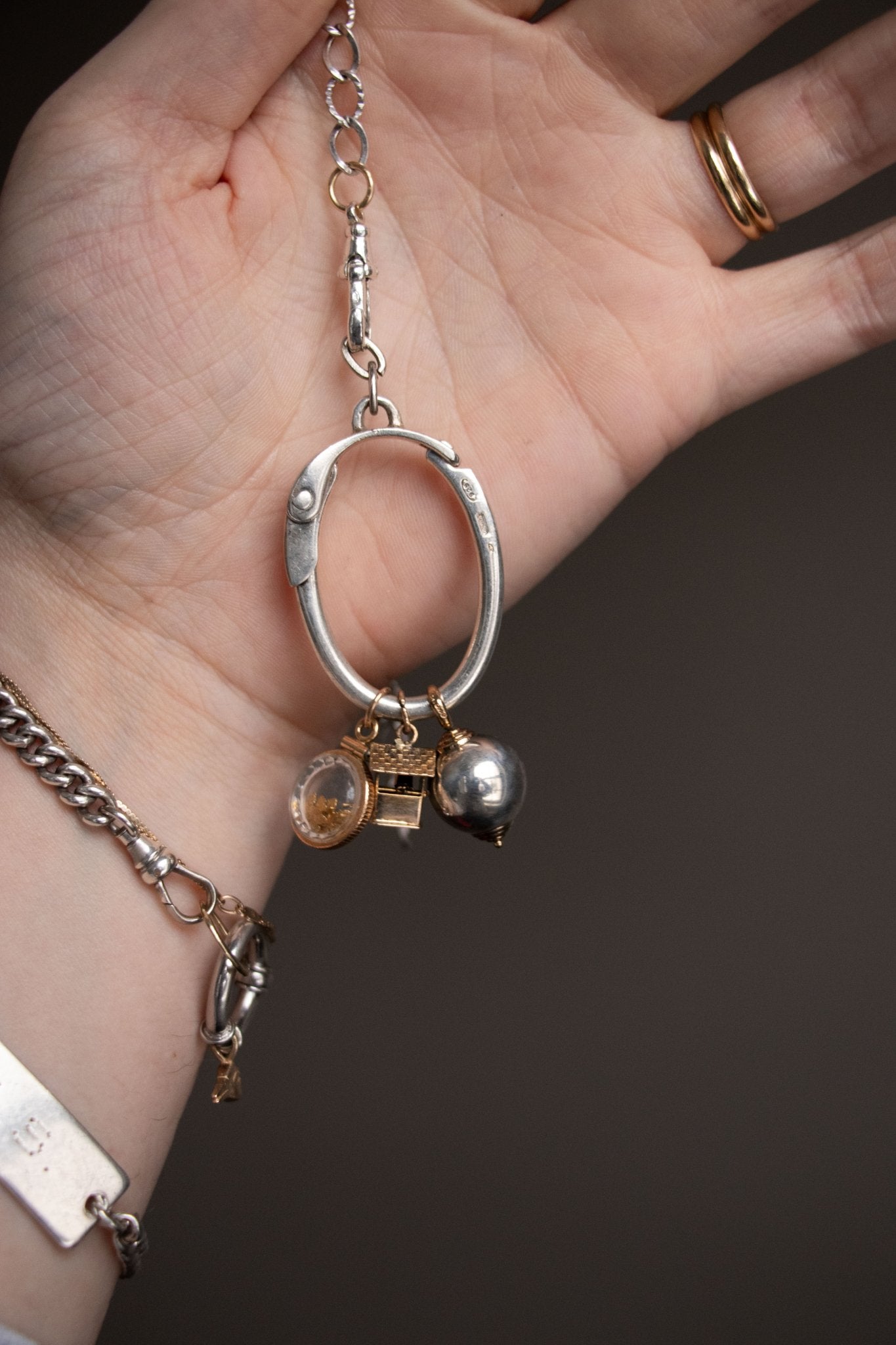 Charm - Vintage 14k & Sterling Rolling Ball Charm - Lettuce Goods