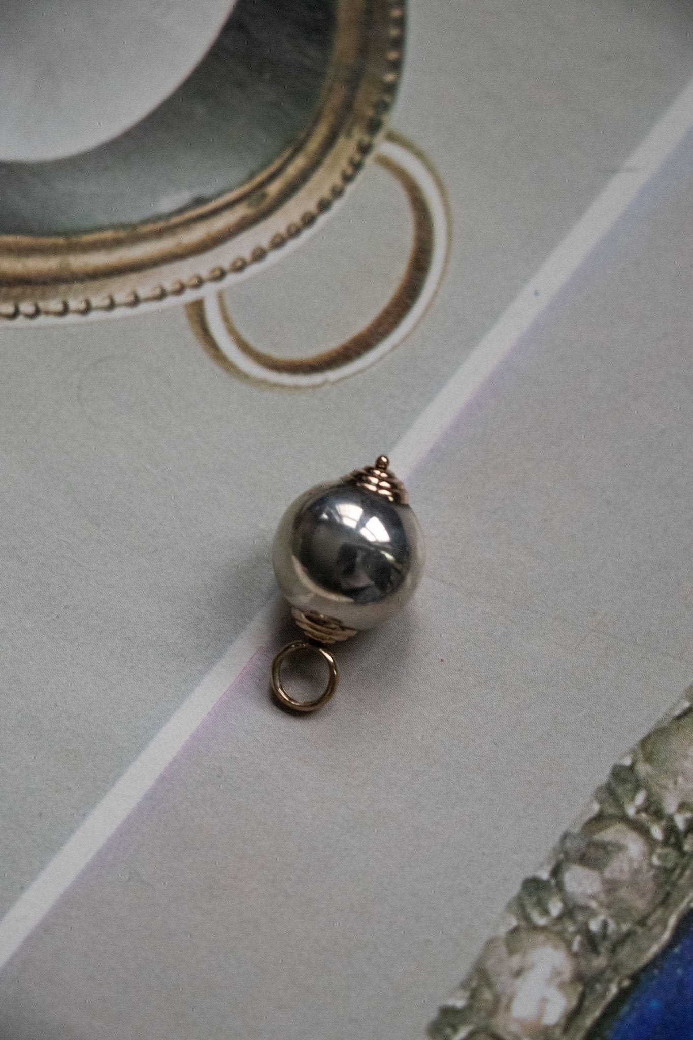 Charm - Vintage 14k & Sterling Rolling Ball Charm - Lettuce Goods