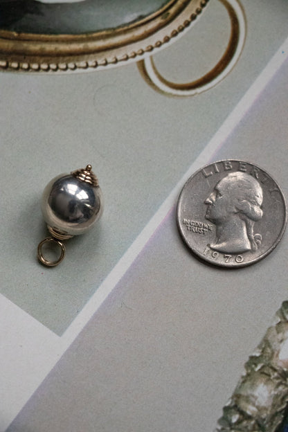 Charm - Vintage 14k & Sterling Rolling Ball Charm - Lettuce Goods