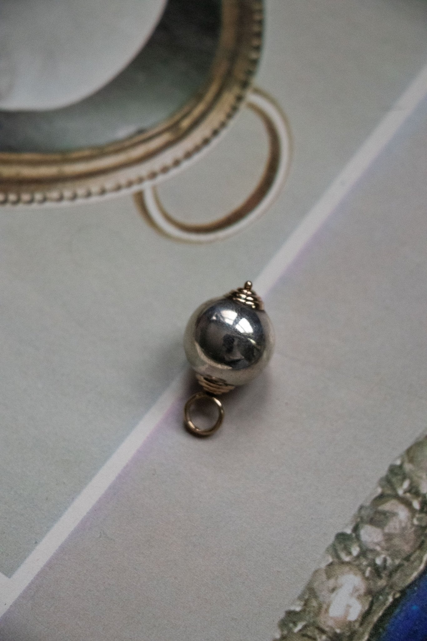 Charm - Vintage 14k & Sterling Rolling Ball Charm - Lettuce Goods