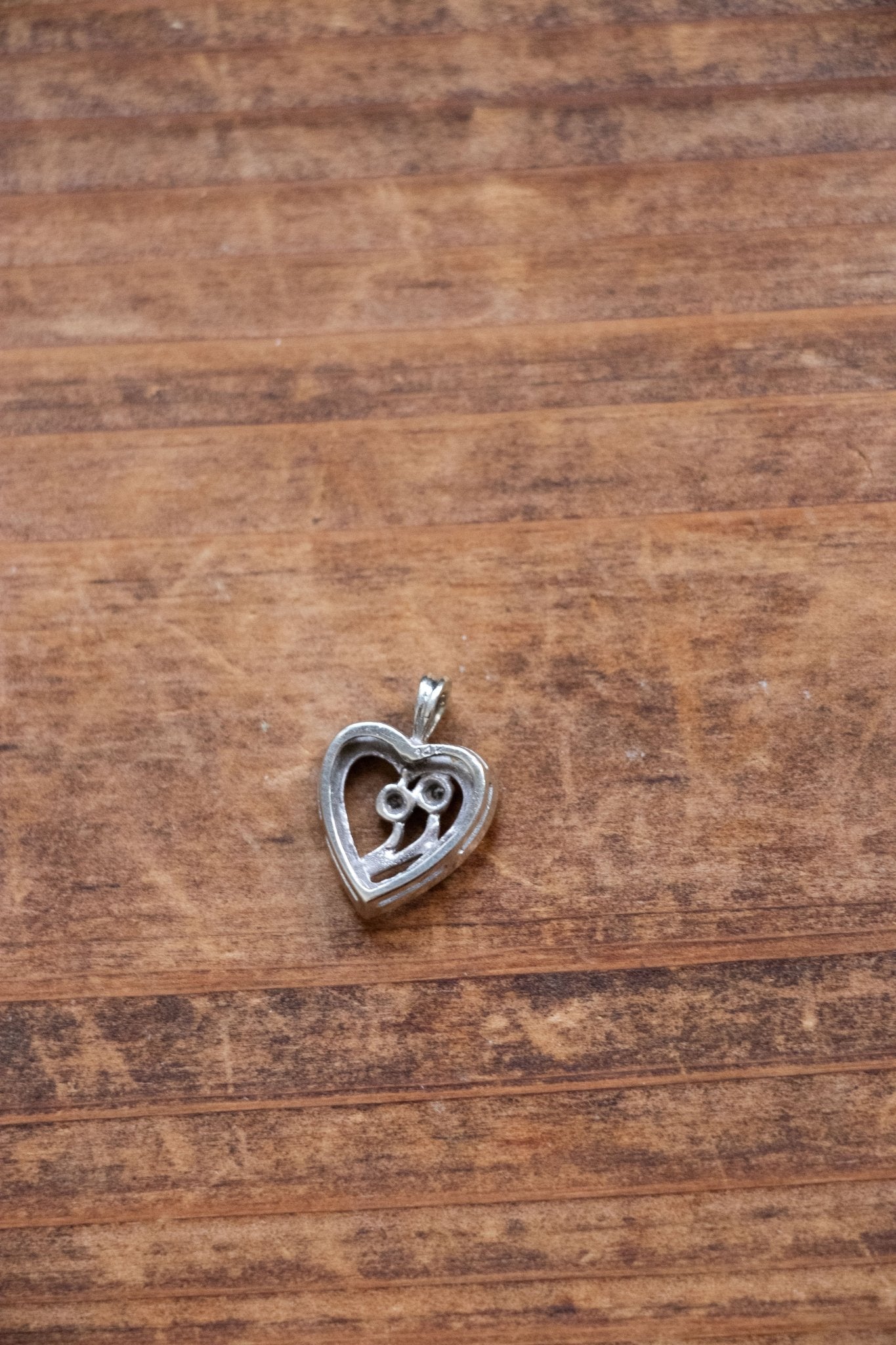 Charm - Vintage 14k White Gold Forget Me Not Heart Charm - Lettuce Goods