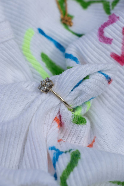 Ring - Vintage 14k Yellow Gold Diamond Flower Ring - Lettuce Goods