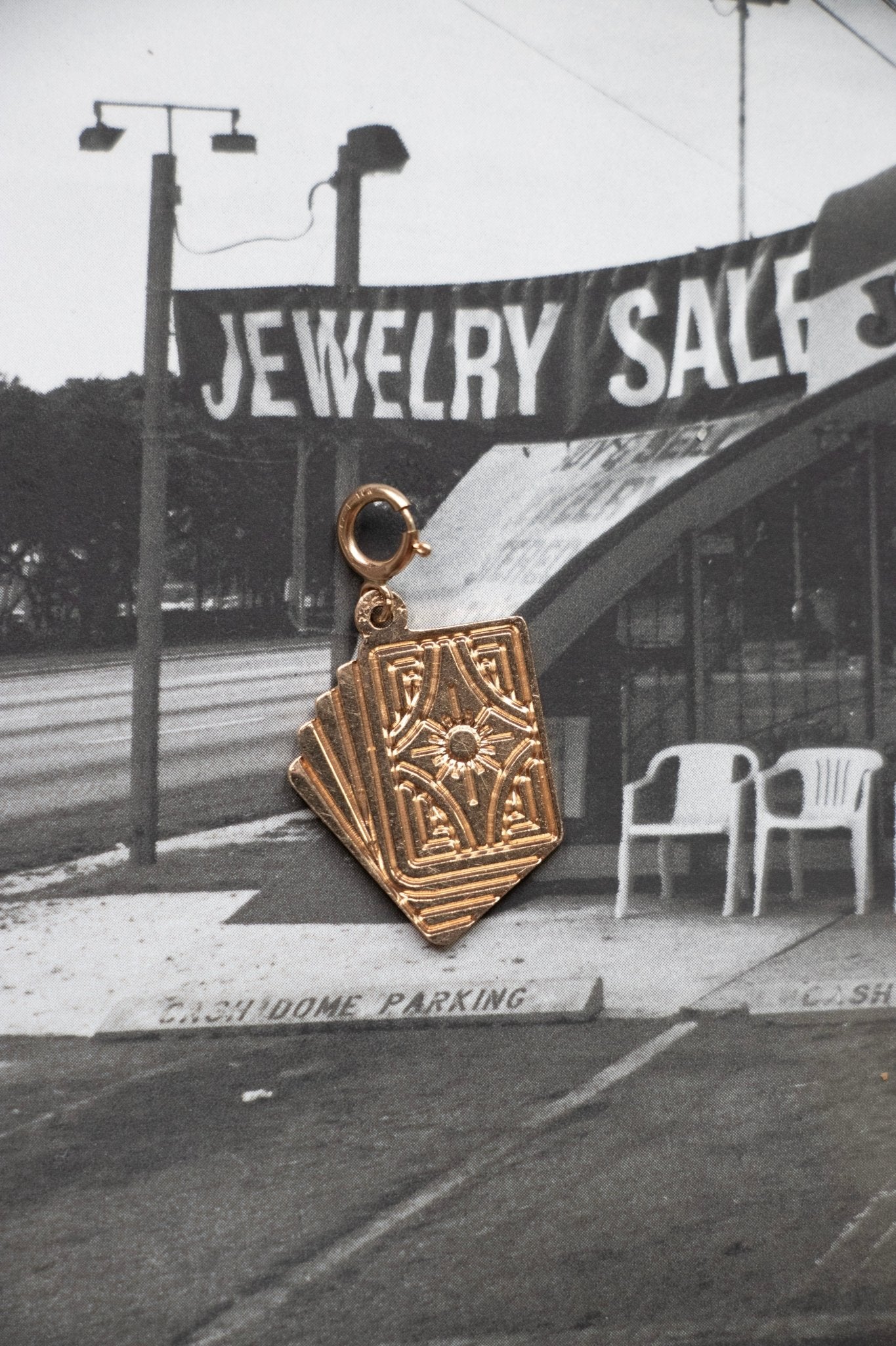 Charm - Vintage 14k Yellow Gold Royal Flush Cards Charm - Lettuce Goods