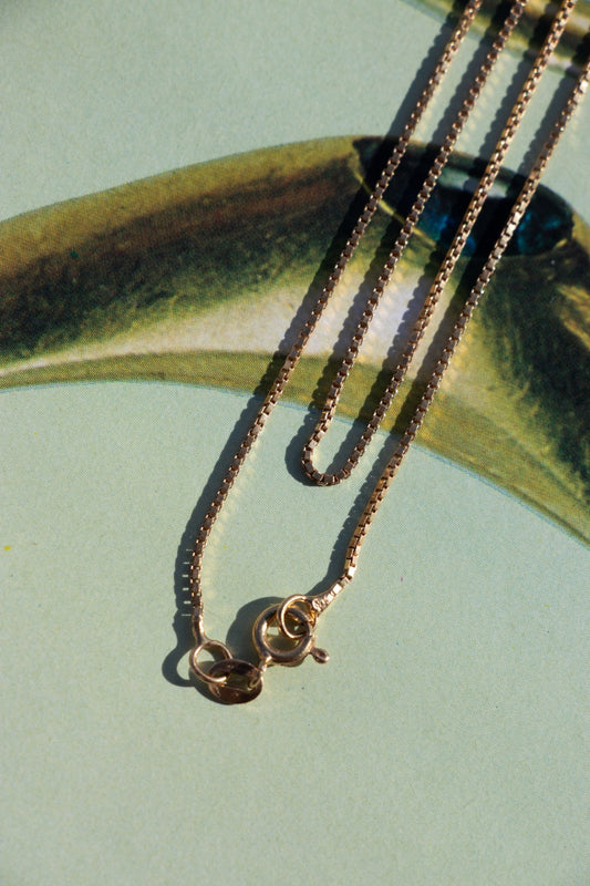 Necklace - Vintage 18k Box Chain 20” Necklace - Lettuce Goods