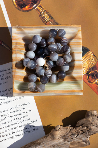 Necklace - Vintage Agate Beaded 14k Necklace - Lettuce Goods