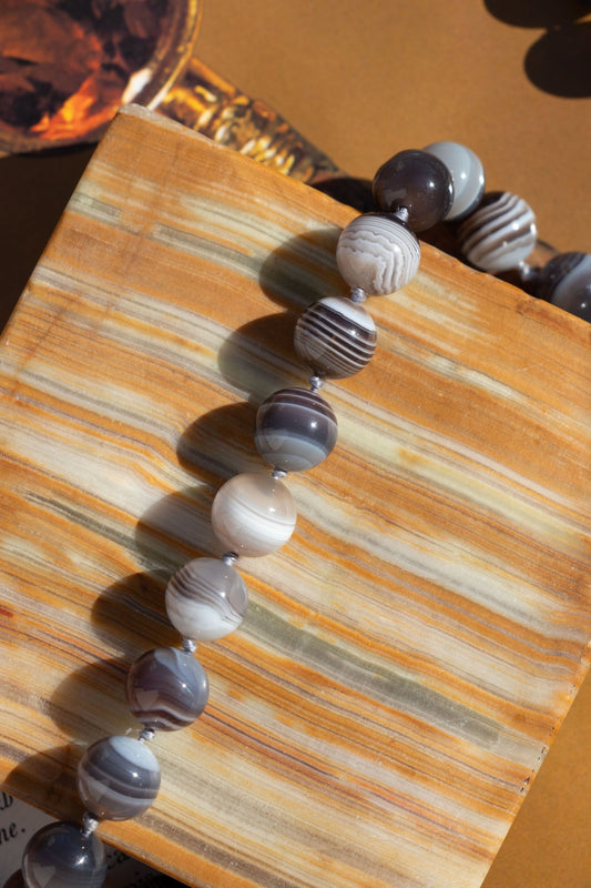 Necklace - Vintage Agate Beaded 14k Necklace - Lettuce Goods