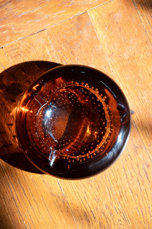 Ashtray - Vintage Amber Glass Ash Tray - Lettuce Goods