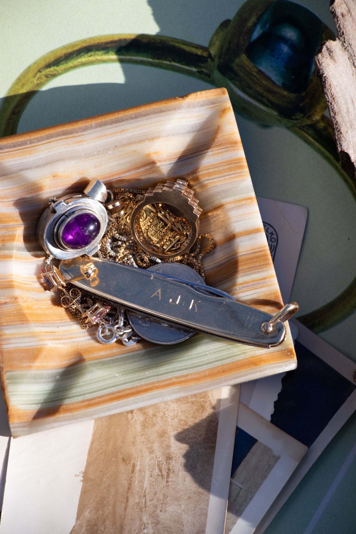 Charm - Vintage Amethyst Sterling Pill Box Pendant - Lettuce Goods