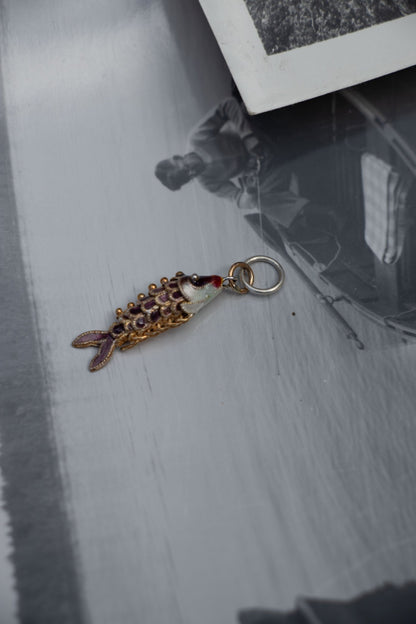 Charm - Vintage Articulated Cloisonne Enamel Fish Charm - Lettuce Goods
