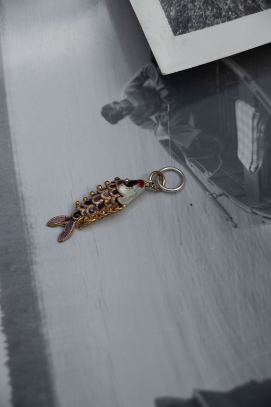 Charm - Vintage Articulated Cloisonne Enamel Fish Charm - Lettuce Goods