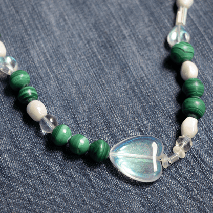 Necklace - Vintage Beaded Malachite Necklace - LETTUCE STUDIOS