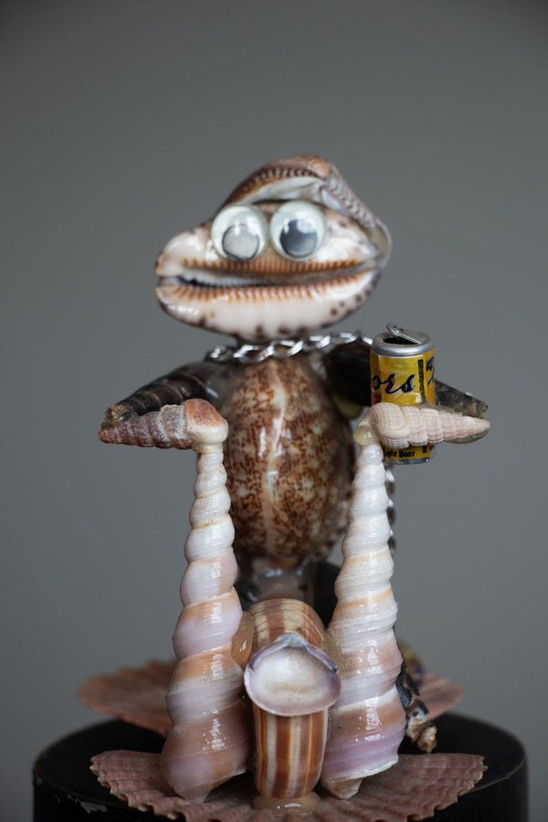 Decor - Vintage Biker Shell Figure Folk Art - Lettuce Goods