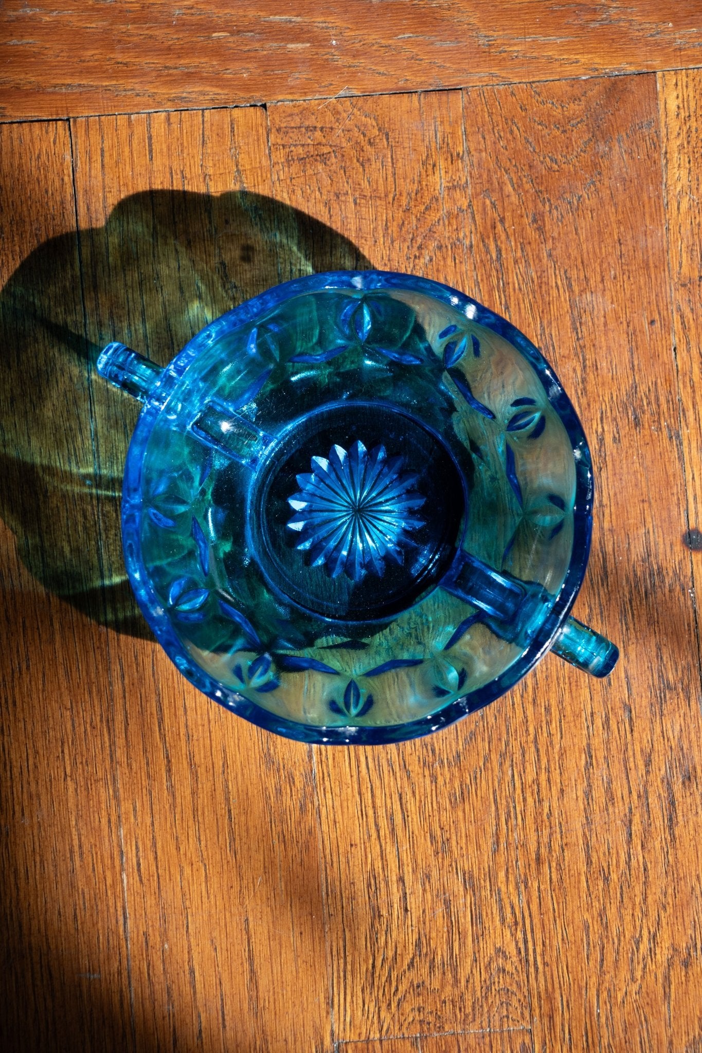 Decor - Vintage Blue Depression Glass Bowl - Lettuce Goods