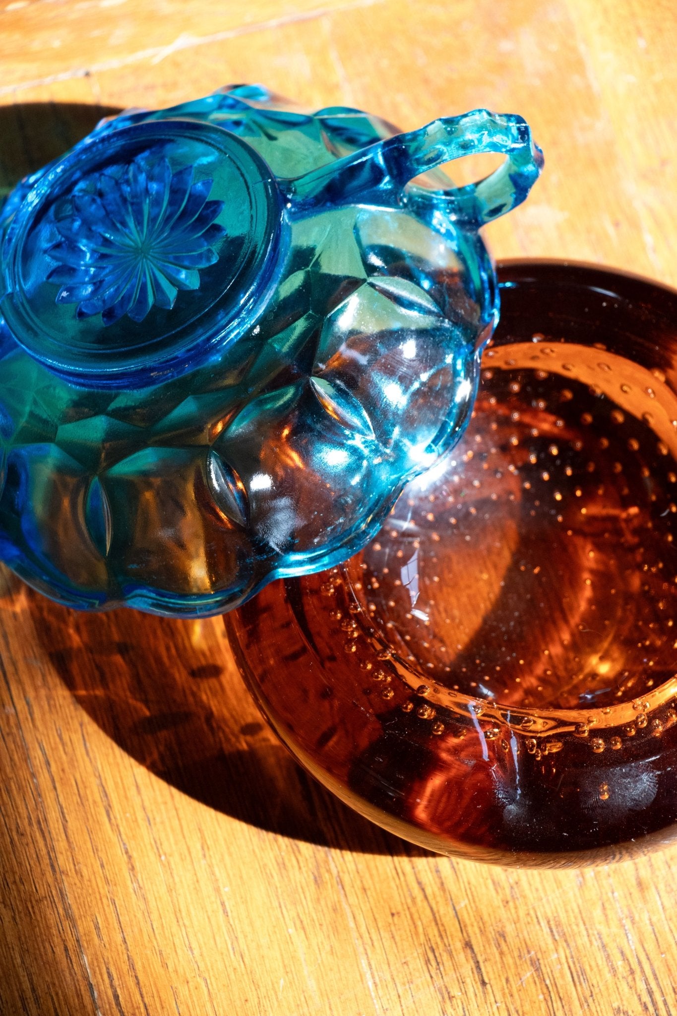 Decor - Vintage Blue Depression Glass Bowl - Lettuce Goods