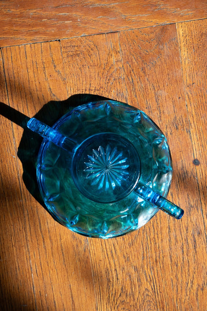 Decor - Vintage Blue Depression Glass Bowl - Lettuce Goods