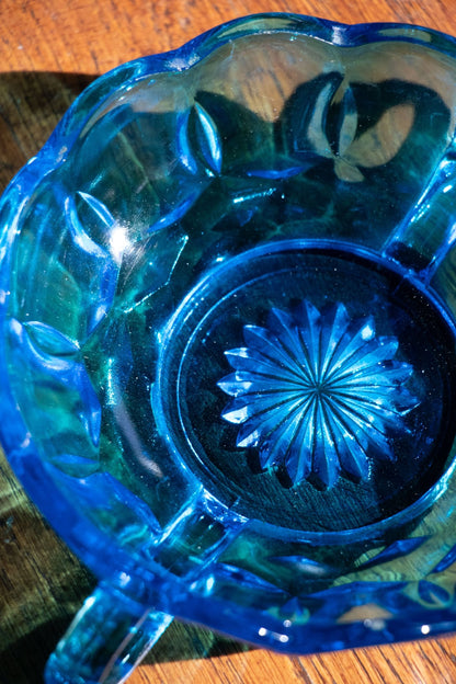 Decor - Vintage Blue Depression Glass Bowl - Lettuce Goods