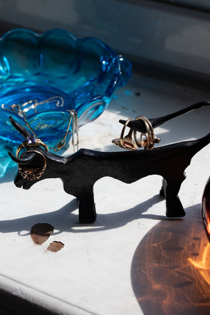  - Vintage Cast Iron Steer Statue - Lettuce Goods