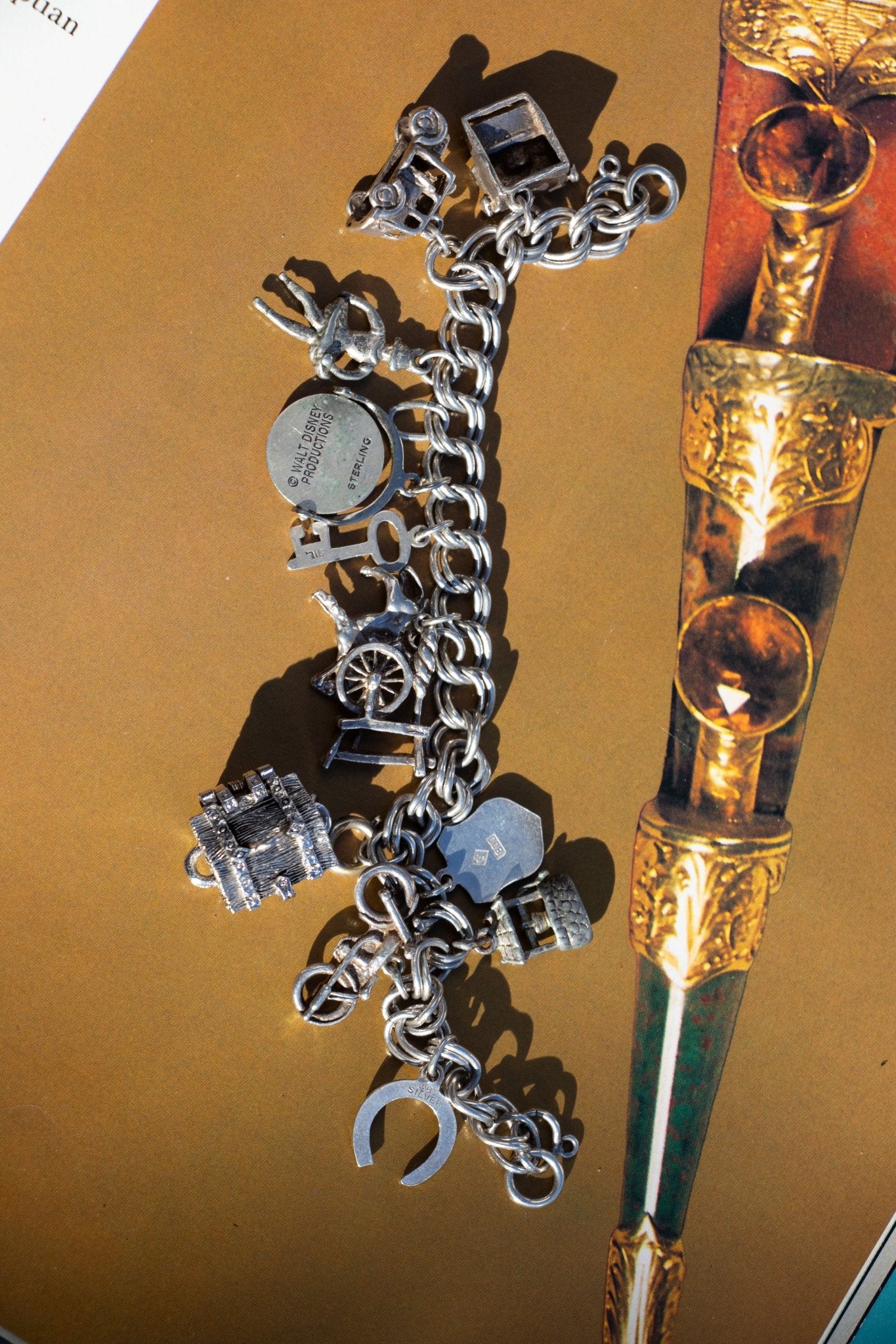  - Vintage Chunky Sterling Charm Bracelet - Lettuce Goods