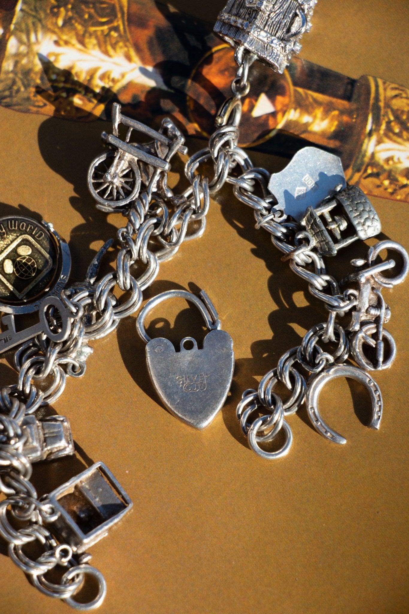  - Vintage Chunky Sterling Charm Bracelet - Lettuce Goods