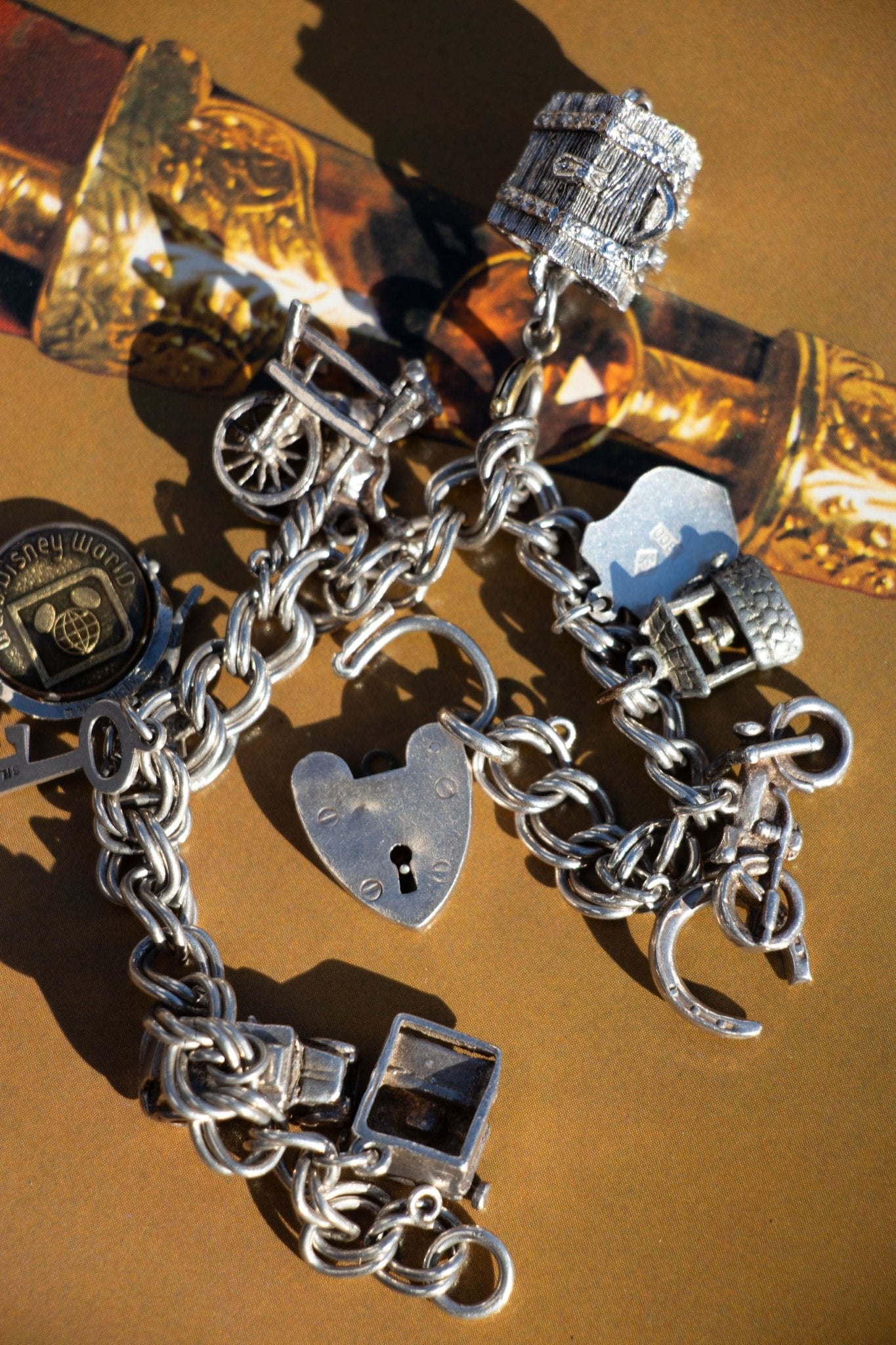  - Vintage Chunky Sterling Charm Bracelet - Lettuce Goods