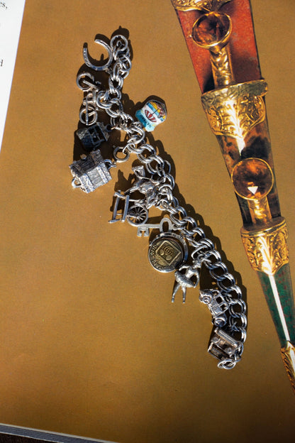  - Vintage Chunky Sterling Charm Bracelet - Lettuce Goods