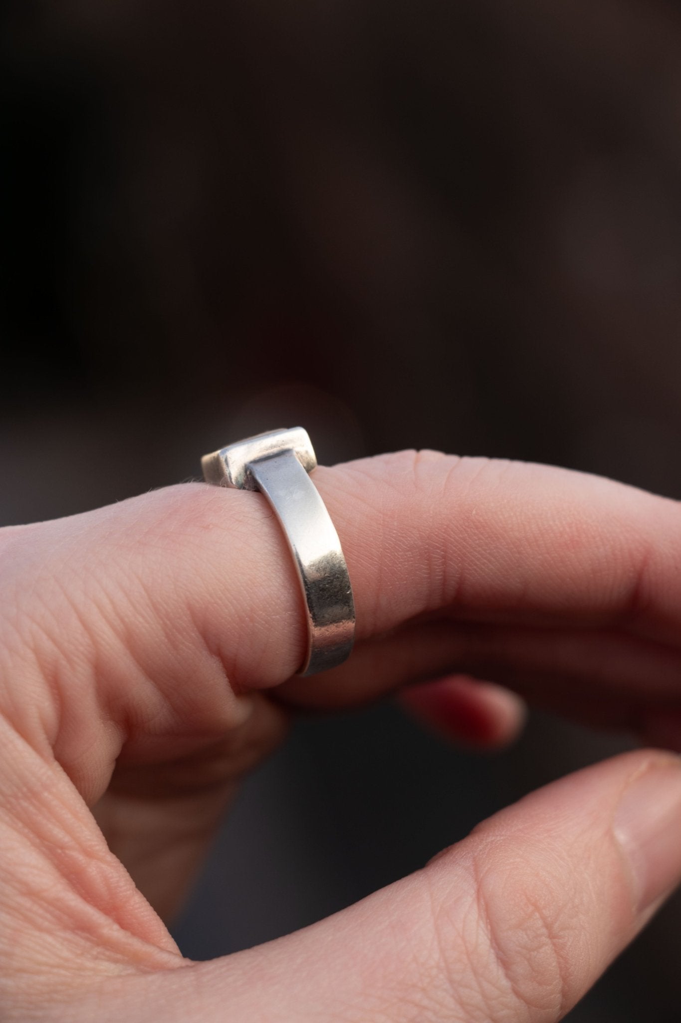 Ring - Vintage Sterling & 14k Frame Ring - Lettuce Goods