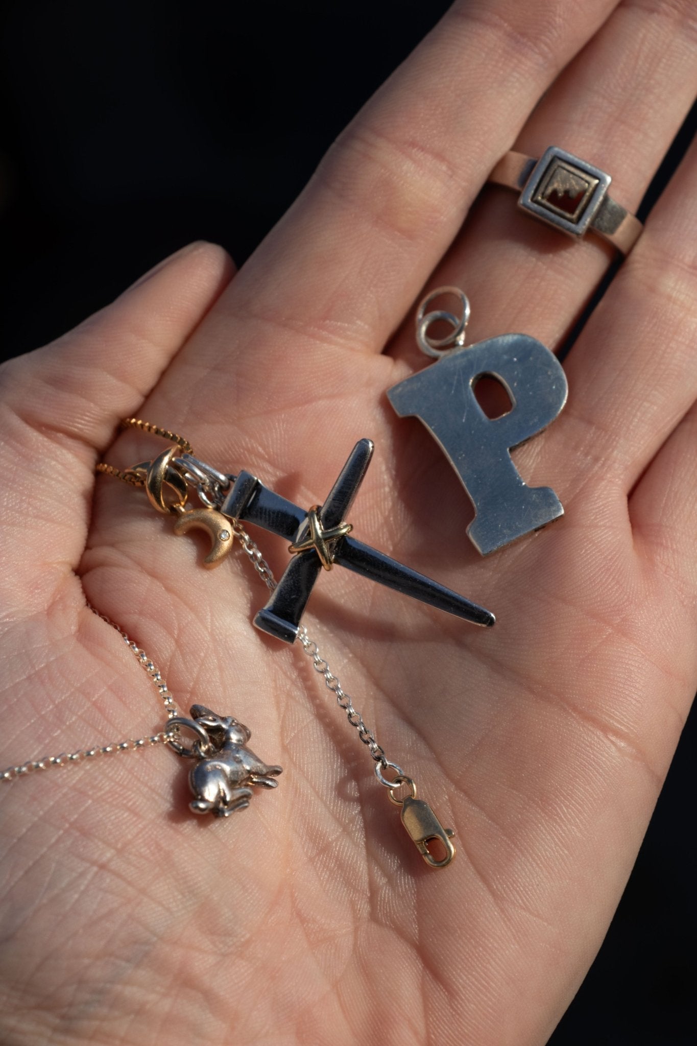 Ring - Vintage Sterling & 14k Frame Ring - Lettuce Goods