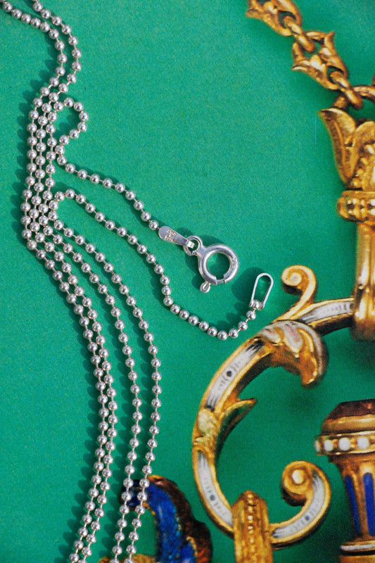 Necklace - Vintage Sterling Ball Chain Necklace 1.5mm 20l” - Lettuce Goods