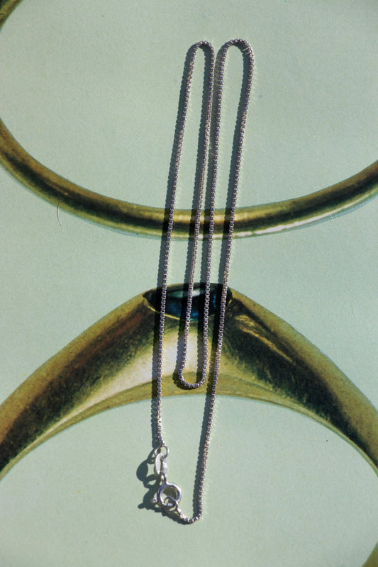 Necklace - Vintage Sterling Box Chain 1.5mm 16” - Lettuce Goods