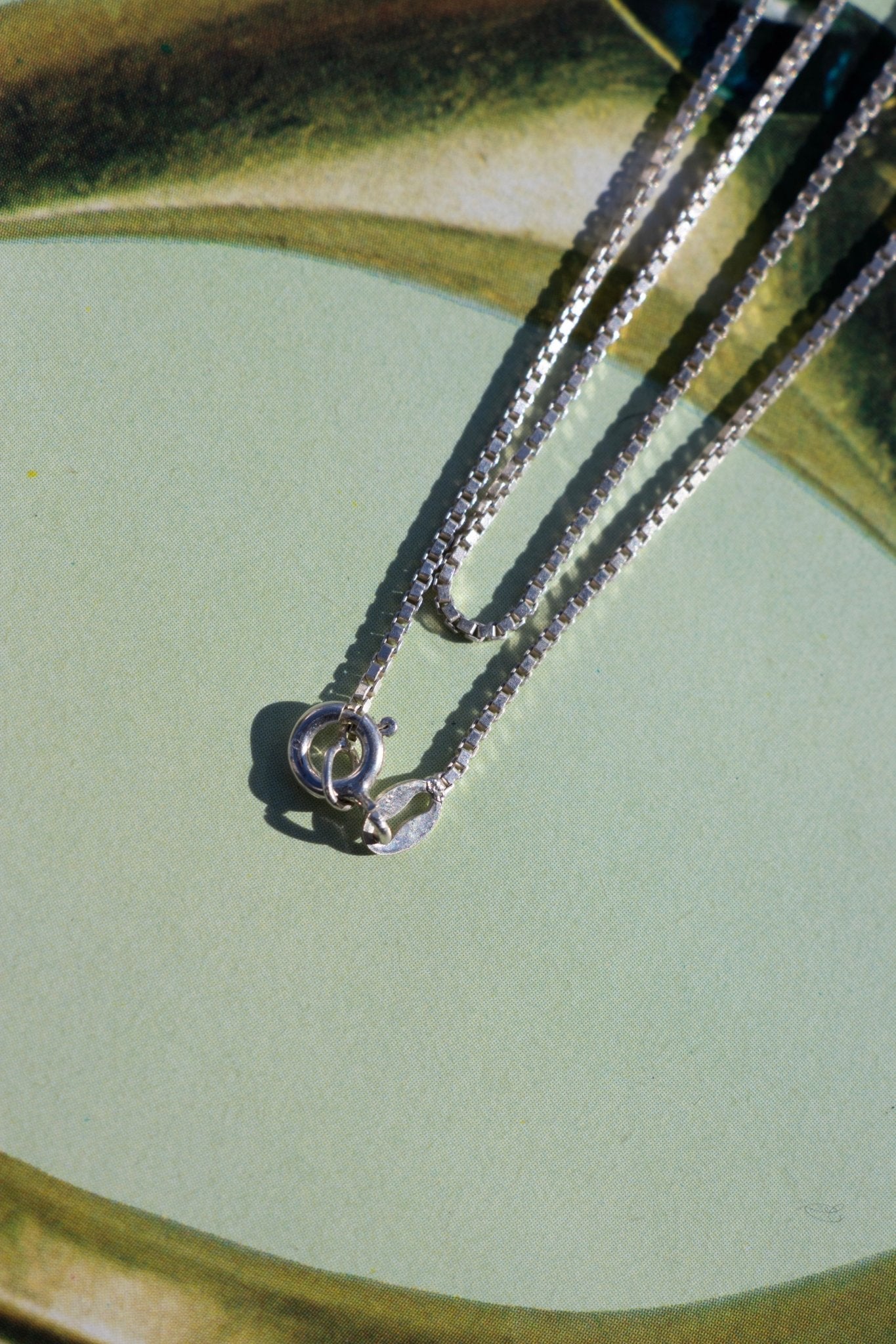 Necklace - Vintage Sterling Box Chain 2mm 16” - Lettuce Goods