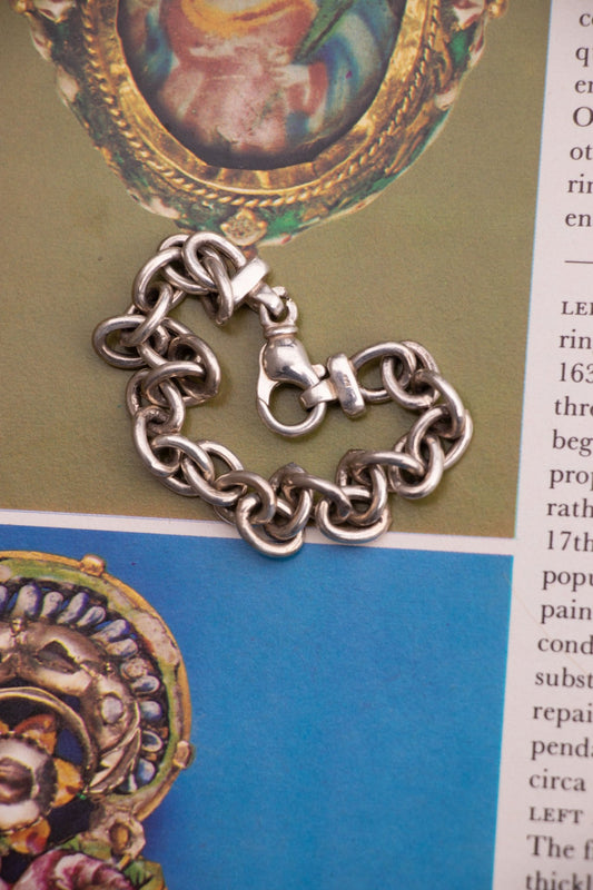  - Vintage Sterling Chunky Cable Bracelet - Lettuce Goods