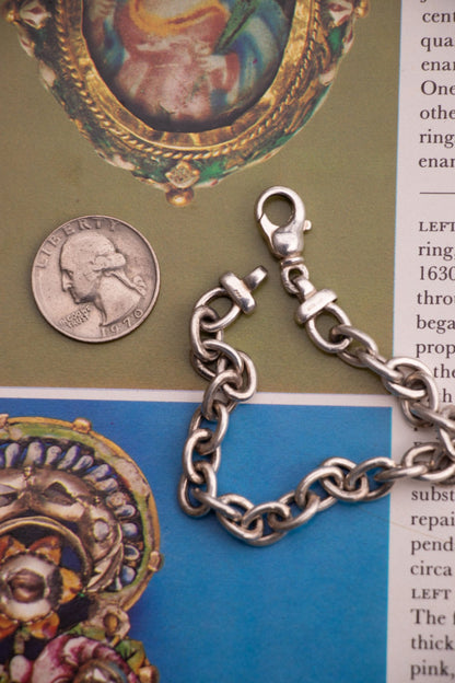  - Vintage Sterling Chunky Cable Bracelet - Lettuce Goods