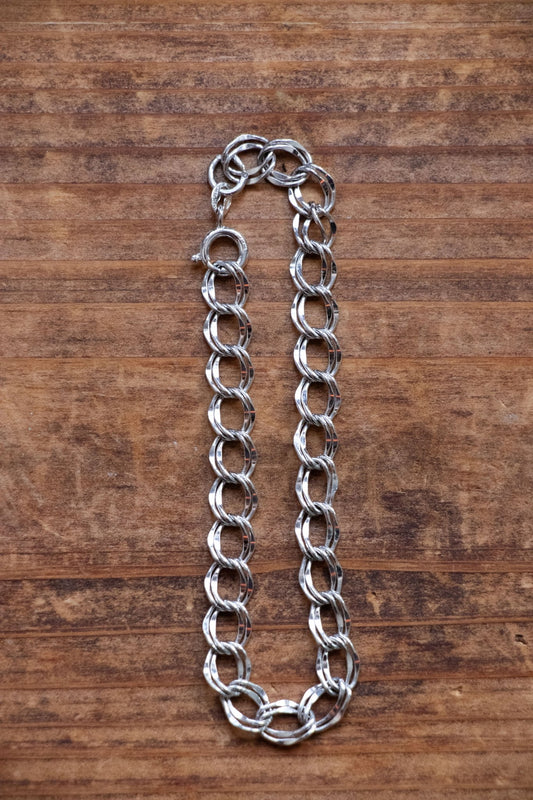 Bracelet - Vintage Sterling Double Loop Chain Bracelet - Lettuce Goods