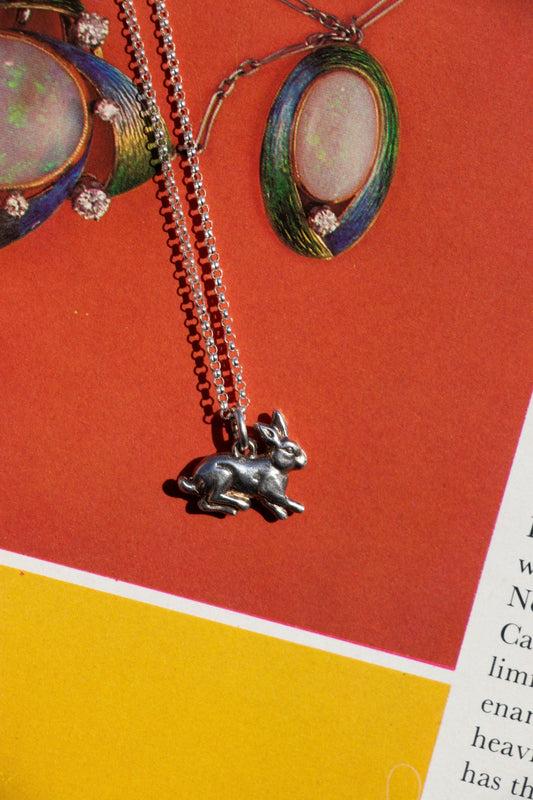 Necklace - Vintage Sterling Rabbit Charm Necklace 16” - Lettuce Goods