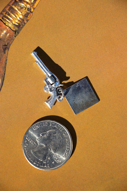Charm - Vintage Sterling Revolver & Target Charm - Lettuce Goods
