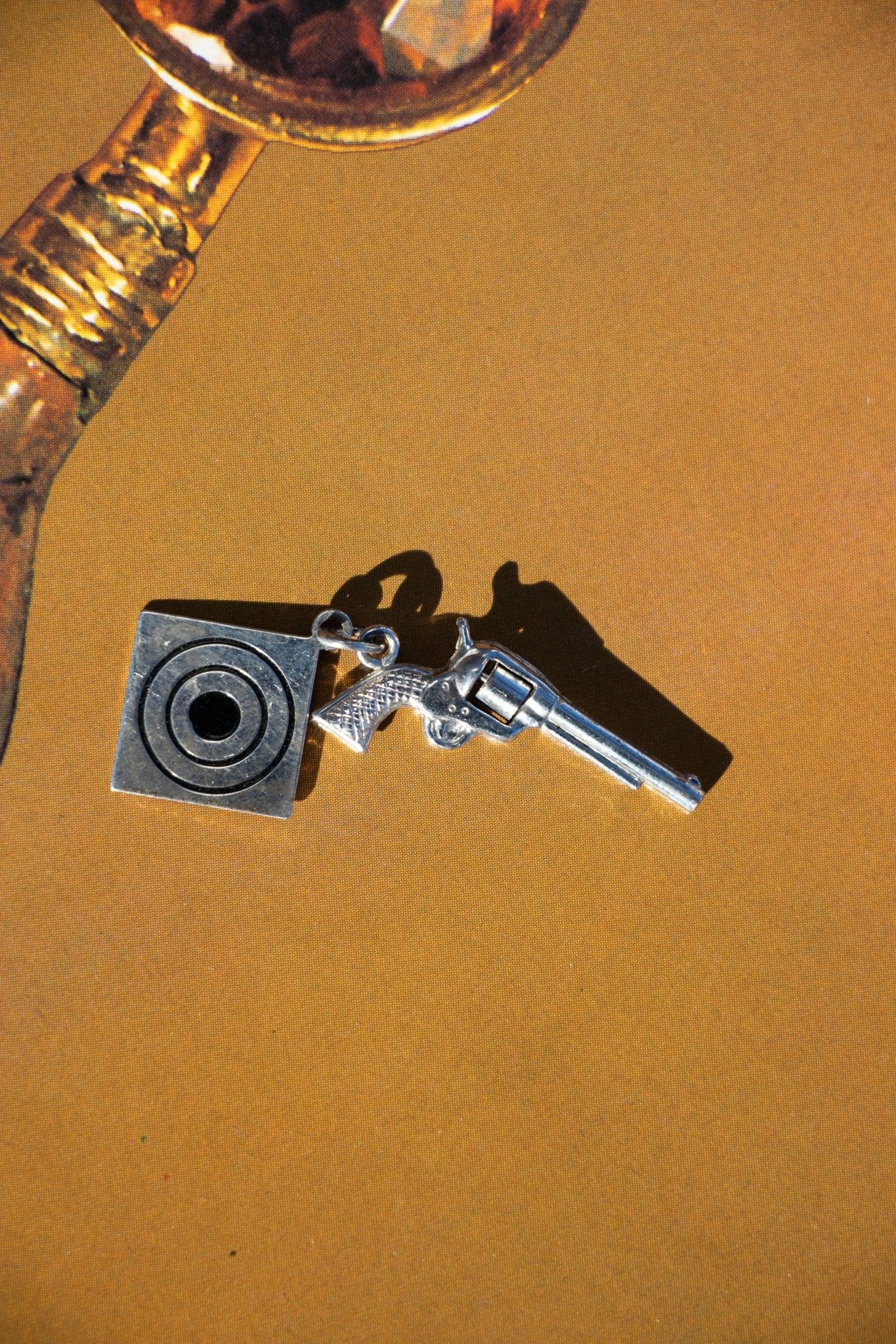 Charm - Vintage Sterling Revolver & Target Charm - Lettuce Goods