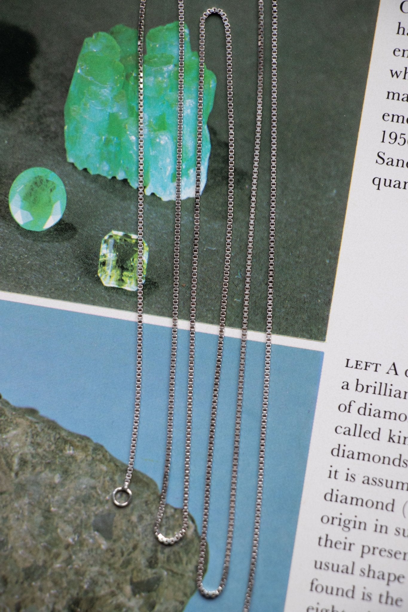 Necklace - Vintage Sterling Silver Box Chain 30.5" - Lettuce Goods