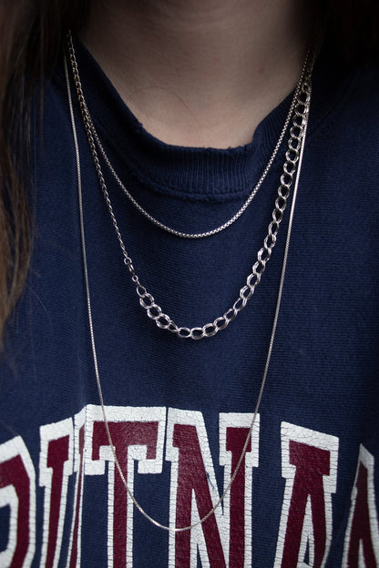 Necklace - Vintage Sterling Silver Box Chain 30.5" - Lettuce Goods