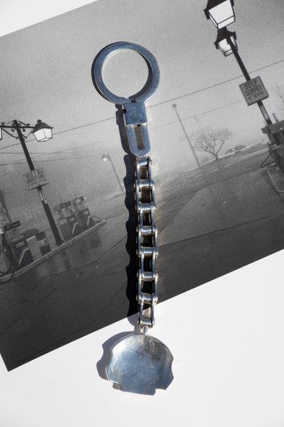 Keychain - Vintage Sterling Silver Harley Davidson Keychain - LETTUCE STUDIOS