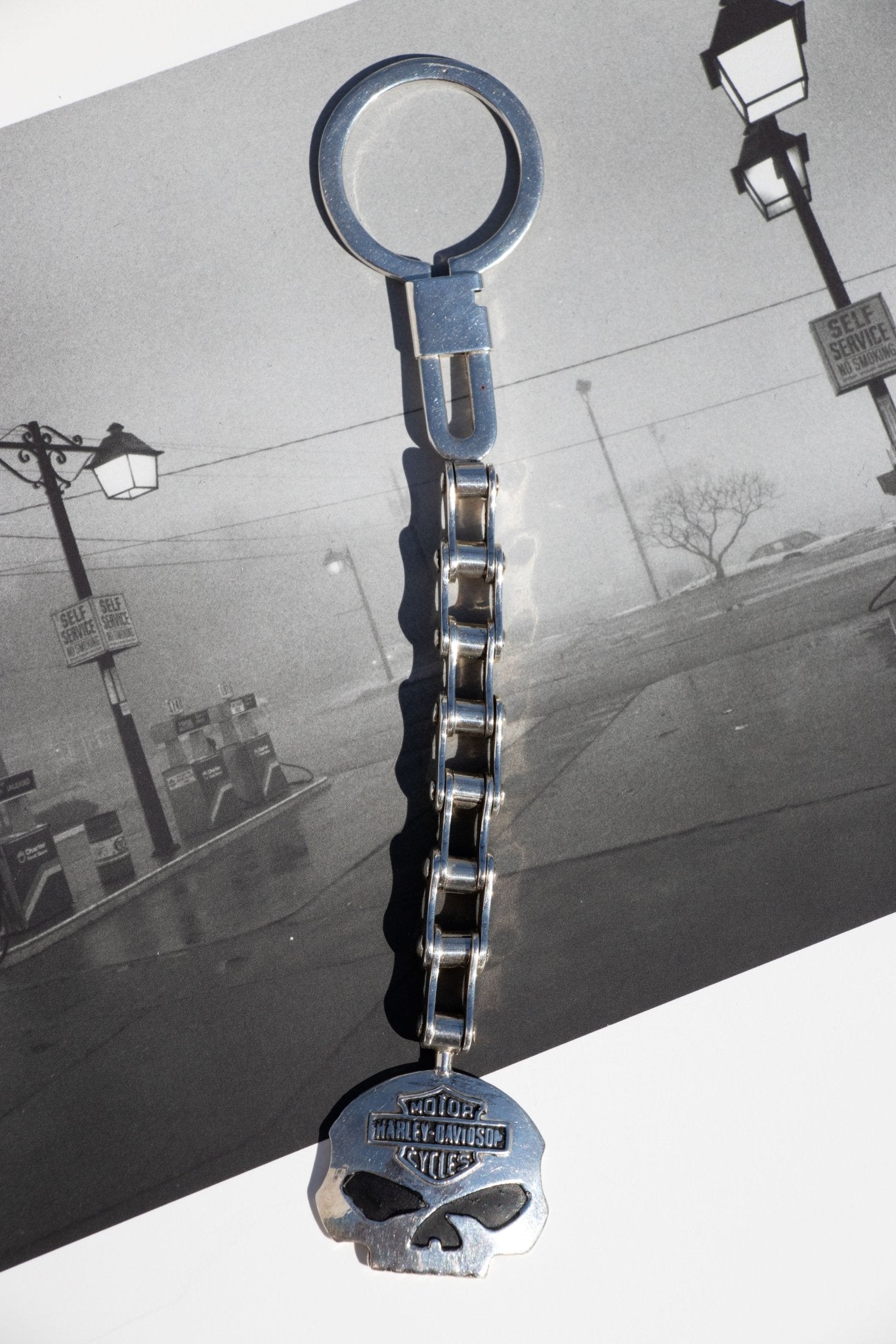 Keychain - Vintage Sterling Silver Harley Davidson Keychain - LETTUCE STUDIOS