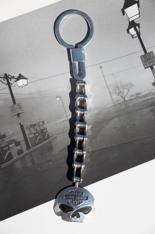 Keychain - Vintage Sterling Silver Harley Davidson Keychain - LETTUCE STUDIOS