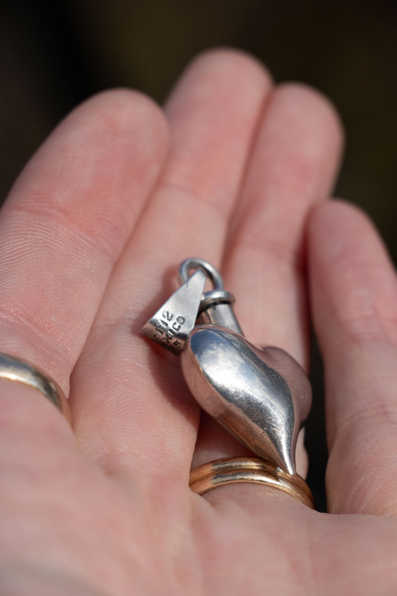 Charm - Vintage Sterling Silver Heart Shaped Vessel Pendant - Lettuce Goods