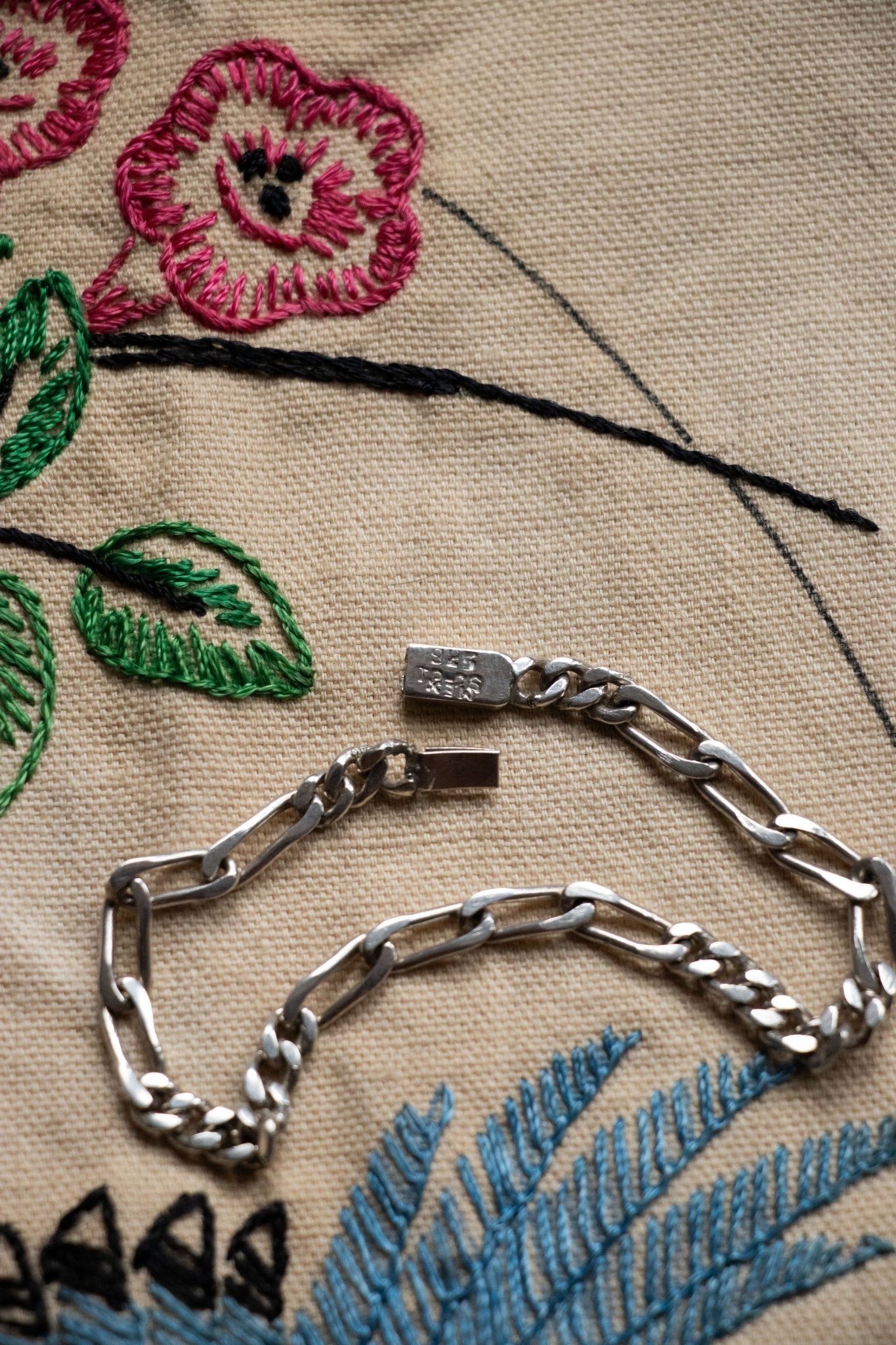 Bracelet - Vintage Sterling Silver Mixed Link Bracelet 8” - Lettuce Goods